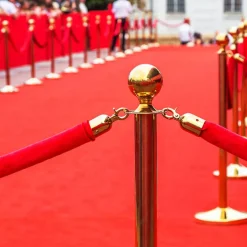 Bollard Post Rope Barrier Red & Gold (3cmDx150cmL)