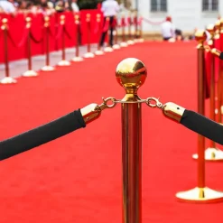 Bollard Post Rope Barrier Black & Gold (3cmDx150cmL)