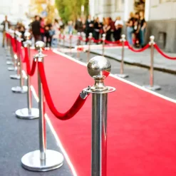 Bollard Post Rope Barrier Red & Silver (3cmDx150cmL)