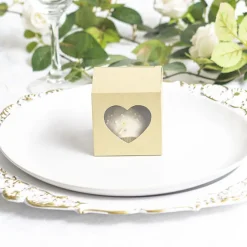 Bomboniere Chocolate Heart Box Gold Pack 20 (70x70x70mmH)