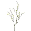 Branch w White Flower Bud & Leaves Brown (79cmH)