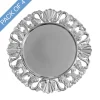 Brocade Pattern Edge Charger Plate Pack 4 Silver (32.5cmD)