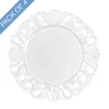 Brocade Pattern Edge Charger Plate Pack 4 White (32.5cmD)
