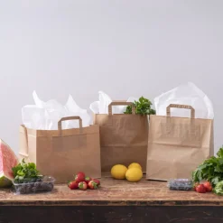 Brown Kraft Take Away Paper Bag Pack 10 (260Wx140Gx290mmH)