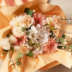 Budding Real Touch Hydrangea Stem Cream Peach (18cmDx70cmH)