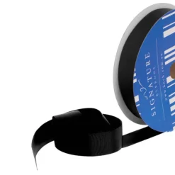 Bulk Grosgrain Ribbon Plain Black (25mmx50m)