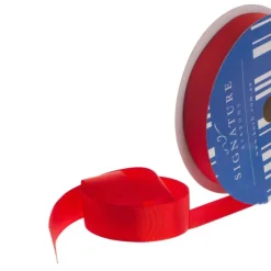 Bulk Grosgrain Ribbon Plain Red (25mmx50m)