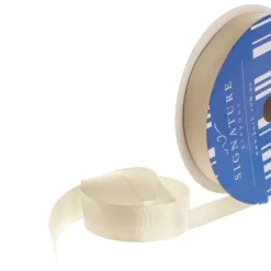 Bulk Grosgrain Ribbon Plain Cream (25mmx50m)