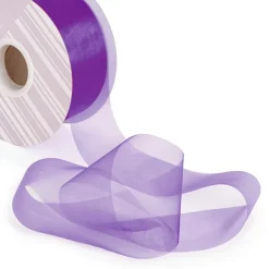 Bulk Organza Ribbon Cut Edge Violet (50mmx100m)