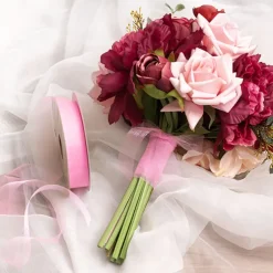 Bulk Organza Ribbon Cut Edge Hot Pink (25mmx100m)