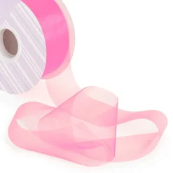 Bulk Organza Ribbon Cut Edge Hot Pink (50mmx100m)