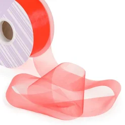 Bulk Organza Ribbon Cut Edge Red (50mmx100m)