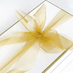Bulk Organza Ribbon Cut Edge Gold (25mmx100m)