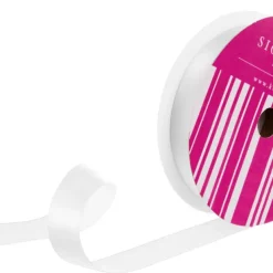 Bulk Ribbon Single Face Satin White (25mmx50m)