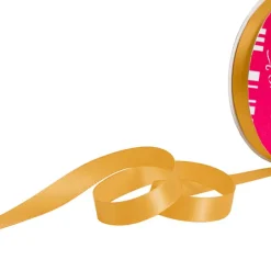 Bulk Ribbon Single Face Satin Gold (15mmx50m)