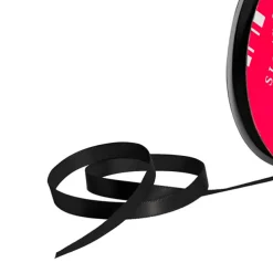 Bulk Ribbon Single Face Satin Black (10mmx50m)
