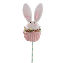 Bunny Cupcake Pick Pack 2 Pink (9.5x7x33cmH)