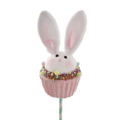 Bunny Cupcake Pick Pack 2 Pink (9.5x7x33cmH)