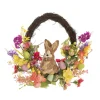 Bunny Egg Floral Rattan Wreath Multi Colour (45.5cmD)
