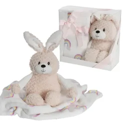 Bunny Flops & Blanket Gift Pack Peach (25x12x25cm)