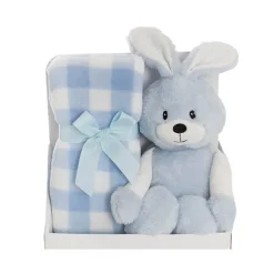 Bunny Flops & Blanket Gift Pack Baby Blue (25x12x25cm)