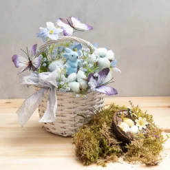 Bunny Rabbit Pick Pack 6 Flocked Soft Blue (30cmH)