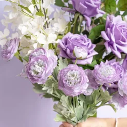 Buttercup Ranunculus Spray x3 Soft Purple (52cmH)