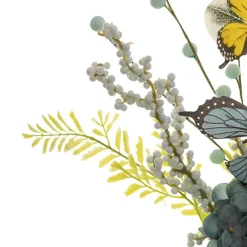 Butterfly Hydrangea Fern Spray Blue & Yellow (55cmH)