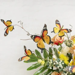 Butterfly Twig Spray Yellow (94cmH)