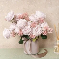 Cabbage Rose x 10 Heads Bouquet Blush Pink (9cmDx45cmH)