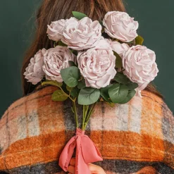 Cabbage Rose x 10 Heads Bouquet Blush Pink (9cmDx45cmH)