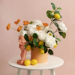 Cabbage Rose x 10 Heads Bouquet White (9cmDx45cmH)