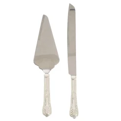 Cake Knife Set Vintage Look Silver (23Wx318mmL & 70Wx270mmL)