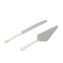 Cake Knife Set Vintage Look Silver (23Wx318mmL & 70Wx270mmL)