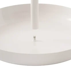 Cake Plate w Handle Metal Set 2 White (25cmD & 29cmD)