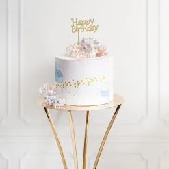 Cake Topper Happy Birthday Rhinestone Gold (9.5cmWx16cmH)