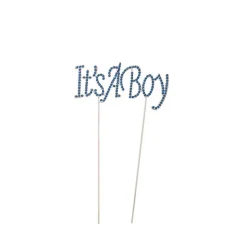 Cake Topper It's a Boy Rhinestone Blue (10cmWx16cmH)