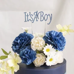 Cake Topper It's a Boy Rhinestone Blue (10cmWx16cmH)