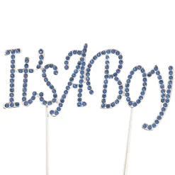 Cake Topper It's a Boy Rhinestone Blue (10cmWx16cmH)