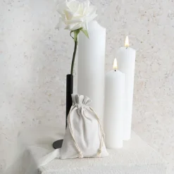 Calico Gift Bomboniere Pouch Medium Pk10 Natural (12x17cmH)