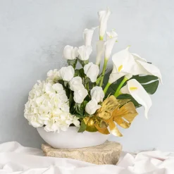 Calla Lily Open Bloom Stem Real Touch White (70cmST)