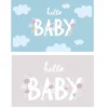 Cards Baby Boy Clouds & Girl Flowers Mix (10x6.5cmH) Pack 50