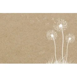 Cards Brown Kraft Dandelion (10x6.5cm) Pack 50