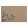 Cards Brown Kraft Hand Drawn Flowers (10x6.5cmH) Pack 50