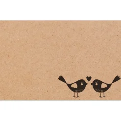 Cards Brown Kraft Love Birds (10x6.5cm) Pack 50