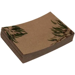 Cards Brown Kraft Native Gum Nuts & Leaves (10x6.5cmH) Pk 50