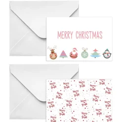 Cards Christmas Merry Bright with Envelopes Pk50 (10x6.5cmH)