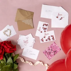 Cards Rose Bunch Pink (10x6.5cmH) Pack 50