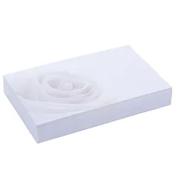 Cards Rose Open White (10x6.5cmH) Pack 50