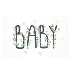 Cards White Baby with Greenery (10x6.5cmH) Pk 50